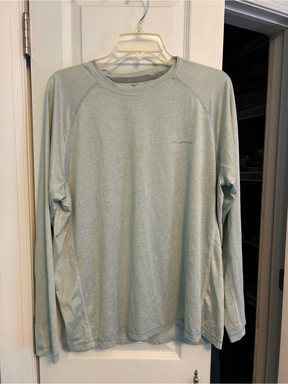 Men's Long Sleeve Performance Tee - Light Aqua